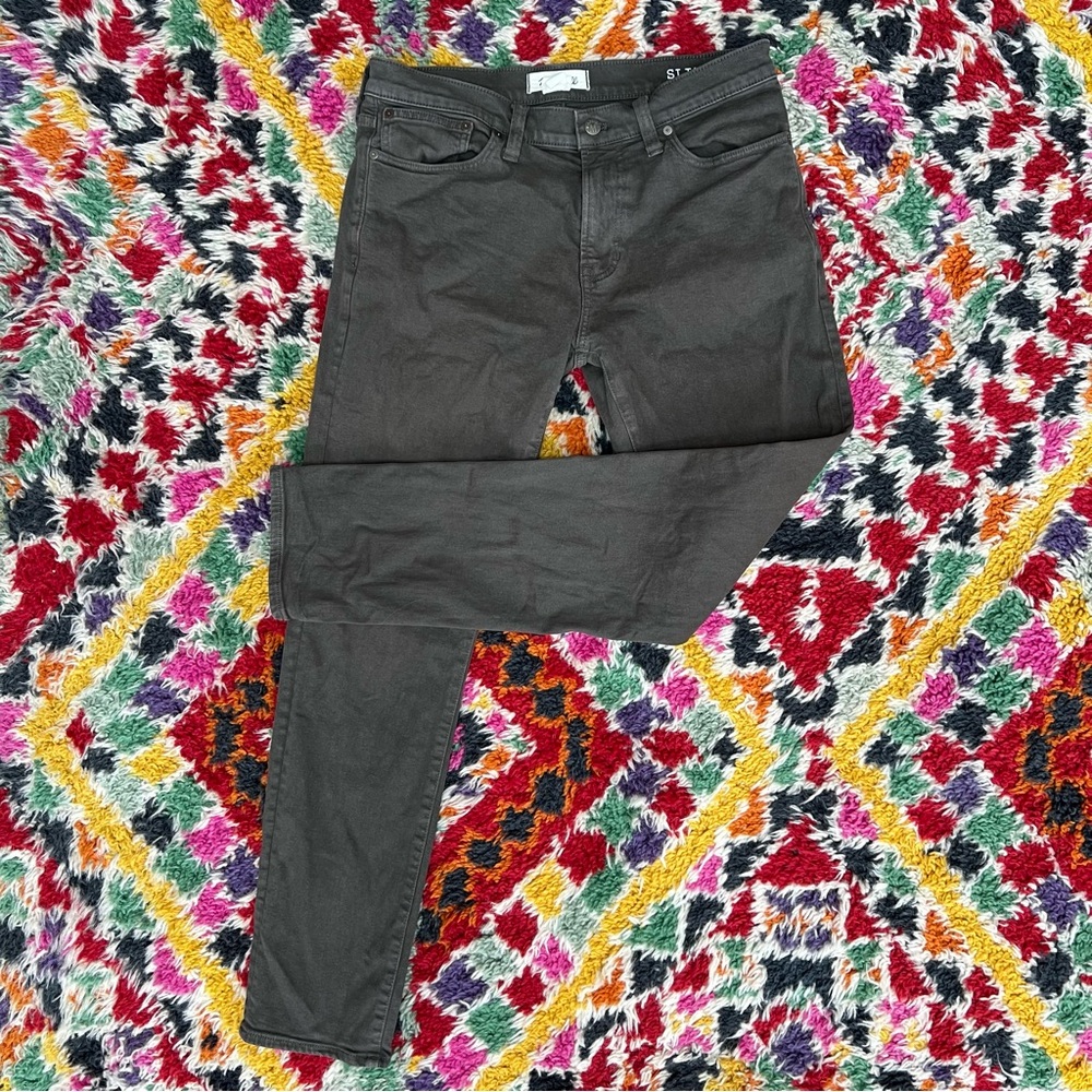 Garment-Dyed Slim Jeans - Deep Green